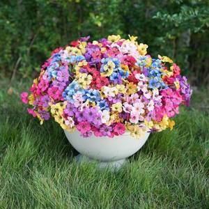 lot 3142 image: 24 Bundles Artificial Flowers for Outdoor Faux Plants for Spring Summer Decoration, UV Resistant Realistic Silk Plastic Fake Flowers Garden Porch Patio Balcony Yard Front Home Decor