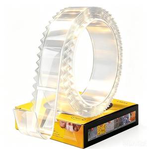 lot 3201 image: LMJIA Clear Nano Double Sided Tape, Heavy Duty Mounting Tape Holds 15 lbs, Wavy Edge Easy Peel, Removable & Waterproof Adhesive, No Residue Wall Tape for Home Office Car Outdoor Decor 9.85FT