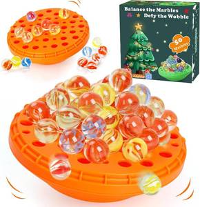 lot 3206 image: Marble Balance Game - 50 Colorful Marbles with Built-in Storage, Fun Family Challenge for 1-4 Players, Educational Toy for Kids & Adults, Perfect for Parties, Travel & Birthday Gifts (Pumpkin Orange)