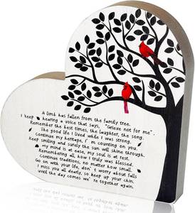 lot 3212 image: A Limb Has Fallen from The Family Tree Red Cardinal Wood Plaque Sympathy Gift for Loss of Loved One Memorial Heart Sign