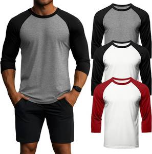 lot 3215 image: Huukeay 3 Pack Mens 34 Sleeve Baseball Shirts  Crew Neck, Moisture Wicking, Athletic Tops, Workout, Casual Wear SIZE XL