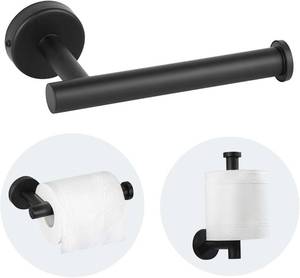 lot 3217 image: Toilet Paper Holder - SUS 304 Stainless Steel Toilet Paper Holder Wall Mount, Toilet Paper Roll Holder for Bathroom, Kitchen, Washroom - Matte Black