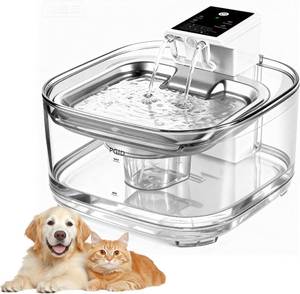 lot 3230 image: Cordless Cat Water Fountain, 5000mah Battery Rechargeable Pet Water Fountain, 108oz3.2L Automatic Dog Water Fountains for Cats Dog Indoor Outdoor