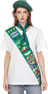 lot 3242 image: Halloween Costume Accessories Set with Beret, Satin Belt, Scarf, Socks for Womens Role-Playing Party Dress Up