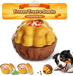lot 3250 image: Interactive Dog Frozen Treat Toy for Chewers, Enrichment Puzzle Treat Dispenser with Small Popsicle Molds for Medium Large Dogs Keep Busy, Chew Toy for Puppy Teething Reduce Anxiety -Brown