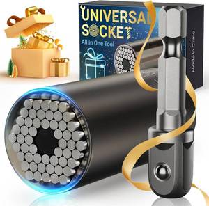 lot 3287 image: Christmas Stocking Stuffers for Men Super Universal Socket Tools Mens Gifts  Grip Socket Set with Power Drill Adapter,Unique Cool Gadgets for Dad Him Husband Who Has Everything,White Elephant Gift Ideal