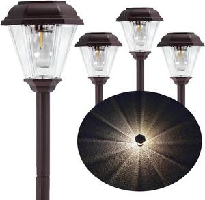 lot 3290 image: Sublume Solar Pathway Lights Outdoor 4 Pack, Solar Landscape Lights with 1000mAh Battery, IP 65 Waterproof, Auto OnOff,Warm White Solar Walkway Lights for Driveway, Yard, Garden Decor