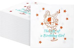 lot 3299 image: Martini Birthday Napkins for Women, The Life of Birthday Girl Cocktail Napkins, Showgirl Themed Disposable Napkin for Bachelorette A Tini Bit Older Bday Decorations(6.5 in, 50 Pcs)