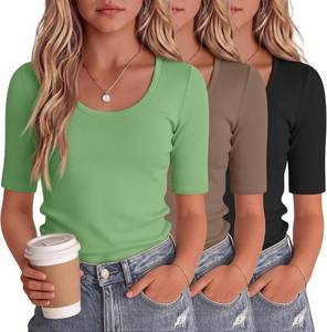 lot 3306 image: 3 Pack Girls Short Sleeve T-Shirts Basic, Cute, Teen Tops, Casual, Scoop Neck, Summer Tees, for Tween Girls 7-8 YEARS