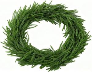 lot 3314 image: 3FT Real Touch Norfolk Pine Garland, Artificial Realistic Cedar Christmas Garland for Mantle Fireplace, Soft Bendable Winter Garland for Wall Table Railing Christmas Decorations