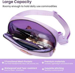 lot 3320 image: Birthday Gifts for 4 5 6 7 8 9 10 11 12 13 14 Year Old Girls, Fashion Waist Packs Fanny Pack for Girls Kids, Cute Belt Bag Crossbody Bags Teen Trendy Stuff Travel Essentials (Purple, S)
