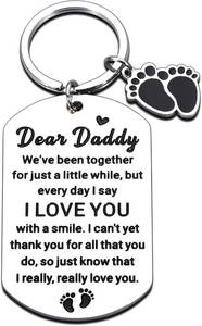 lot 3323 image: New Dad Gifts First Time First Fathers Day Keychian for New Dad First Time Daddy Gift Daddy to Be Gifts for 1st Time Dads Expecting Father Baby Pregnancy Announcement for Husband Gender Reveal Ideas