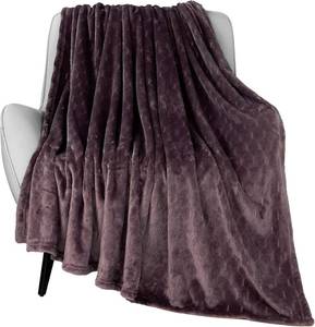 lot 3372 image: Fleece Blanket Super Soft Cozy Throw Blanket 50 x 60, Lightweight Fuzzy Comfy Textured Flannel Blanket Warm Plush Throw Blankets for Couch, Sofa, Bed, Purple
