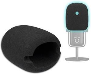 lot 3404 image: SOULWIT 2Pcs Pop Filter for Elgato Wave3(Wave3), Protective Mic Cover Windscreen Foam - Black