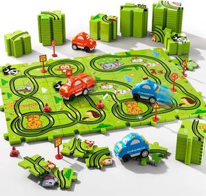 lot 3405 image: Beby Buty 48PCS Puzzle Race Track Car Set Toys for Kids Boys, Floor Puzzle Car Tracks for Boys Ages 3-5 4-6, Toddler Toys Gifts for 3 4 5 Year Old Kids, Ideal 3 4 5 6 Year Old Birthday Gifts