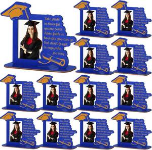 lot 3412 image: Qunclay 12 Pcs Graduation Picture Frame Wooden Graduation Frames with Stand Class of 2026 Frame Graduations Photo Frames Table Centerpieces Bulk Gift for College High School Graduated Party Favor COLOR IS BLACK