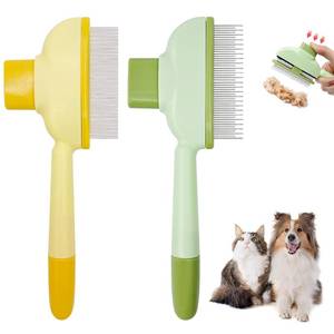 lot 3458 image: 2 PCS Flea Comb for Cats Dogs Brush for Shedding Pet Hair Removal Comb with Long & Short Stainless Steel Teeth for Deshedding