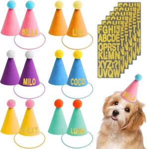 lot 3459 image: 12Pcs Mini Party Hats for Stuffed Animals,Colorful Tiny Birthday Hats Dolls Cats Dolls Rabbits Puppies Cone Assorted Animal Games Accessories Decorations