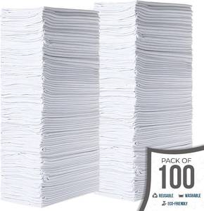 lot 3479 image: SIMPLI-MAGIC Premium Shop Towels 14x12, Commercial Grade Color Red, 100 Pack