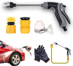 lot 3483 image: Waterblitz Pressure Washer, Qinux Waterblitz, Water Blitz High Pressure Water Gun, 360  Rotating Garden Hose Nozzle for 12 Pipe, for CarFloorPatio (A-with 3 Connectors)