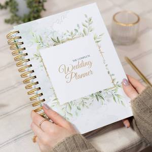 lot 3487 image: The Complete Wedding Planner, 160 Page Spiral Bound Wedding Organizer with Gold Foil Cover