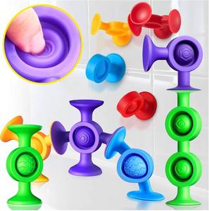 lot 3512 image: Baby Bath Toys Suction Toy No Hole Bath Toy for Baby Toddlers Sensory Fidget Toys for Autism Fine Motor Skills Suction Cup Toys for Boys Girls - Bathtub Airplane Travel Easter Basket Stuffers