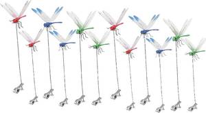 lot 3513 image: 12 Pack Dragonfly Clip,3D Dragonfly Garden Stakes Decor,Fly Deterrent,Dragonfly Humming Bird Stakes,Deer and Horse,Bird and Fly Scare Devices for Indoor Outdoor Garden