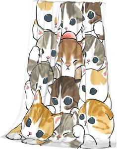 lot 3532 image: Kitten Cats Print Flannel Blanket for Cat Lovers, Warm Bed Throw Blanket, Lightweight Soft Cozy Fleece Blanket, Anti-Pilling All Seasons Blanket for Sofa Bed Couch 60x50 Inch