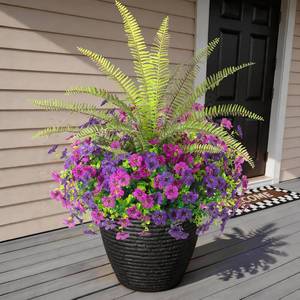 lot 3415 image: INQCMY Artificial Daisy Flowers Fake Plants for Outdoors Decoration  12 Bundles UV Resistant Silk Flowers with Faux Tall Fern Realistic No Fade Plants for Outside Planter Yard Patio Garden