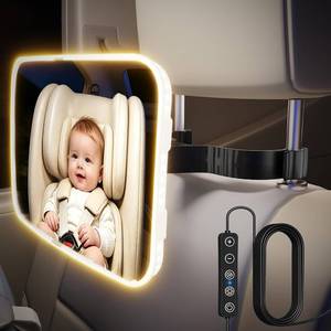 lot 3438 image: Baby Car Mirror with Light, USB-Powered 175  FOV Baby Seat Mirror for Car, Stable Hook Clip, 360  Adjustable, Safety & Easy Install, Rear-Facing Backseat Camera to Monitor Your Babys Every Move