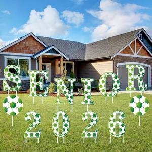 lot 3440 image: 12 Pcs Soccer Yard Signs 2026 Senior Night Decorations, Senior 2026 Yard Sign with Stakes, Graduation Outdoor Lawn Decorations for Graduation Sport Theme Party