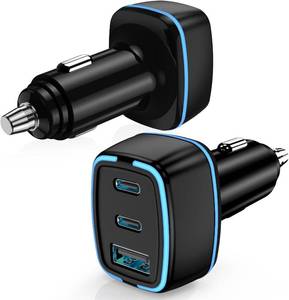 lot 3556 image: USB-C Car Charger, 32W 3-Port 2 USB-C PD for iPhone 1716 2-Pack Black  for14131211 Pro Max Mini Air ,1 USB-A QC for Samsung, Cigarette Lighter Adapter for iPad, 12V Car Charger Andriod Phone