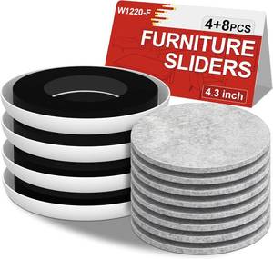 lot 3576 image: Furniture Sliders for Hardwood Floors - Multi-Surface Furniture Movers Sliders with 4PCS 4.3 Carpet Sliders  8PCS Self-Adhesive Felt Pads - Protect Floor and Easily Move Furniture