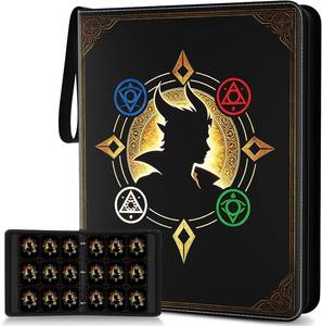lot 3580 image: Trading Card Binder, Card Collection Binder 9 Pocket with 50 Removable Sleeves   900-Pocket Compact 3-Ring Zipper Album, Durable Trading Card Holder for TCGMTG Collectors (Grimoire)
