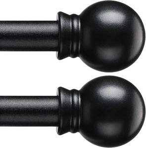 lot 3611 image: 2 Pack Curtain Rods for Windows 28 to 81 Inch, 58 Inch Extra Long Matte Black Curtain Rod with Brackets(size 2.3-6.7 Feet)