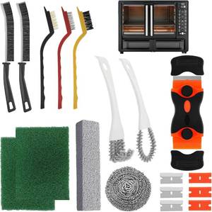 lot 3615 image: Heavy Duty Oven Cleaner Brush Set, Oven Cleaning Accessories Tools, for Deep Cleaning Stoves, Grills, Ovens & Kitchen Surfaces - Removes Tough Grease & Carbon Buildup