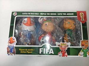 lot 3617 image: 2026 World Cup Mascot and Star Player Style Figures Set of 3, 4 Inch PVC Cartoon Football Character Toys, Sports Collectible Figurines for Kids Fans Party Favors