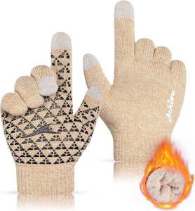 lot 3633 image: Achiou Winter Gloves for Men Women, Touch Screen Gloves, Upgraded Thicken Anti-Slip Silicone Gel, Thermal Soft Knit Lining