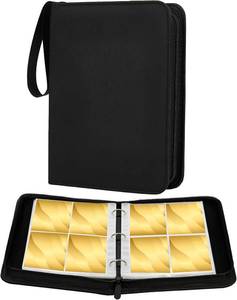 lot 3656 image: 4-Pocket Trading Card Binder, Waterproof PU Leather Zipper Album Holds 400 Cards for TCG, MTG, Sports Cards & Collectible Cards