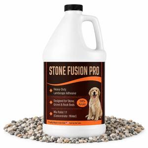 lot 3675 image: Stone Fusion Pro Stone Glue, 1 Gallon   Heavy-Duty Landscape Adhesive for Decorative Stone, Gravel & Rock Beds, 100% Acrylic Rock Binder, 11 Mix, Kid & Pet Safe, Made in USA