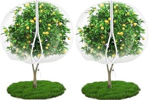 lot 3696 image: 1014 Large Fruit Tree Netting for Squirrels and Birds with Drawstring, Insect Bird Netting Pest Barrier for Garden Protection (White, 2pc)