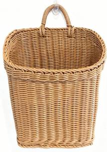 lot 3821 image: Elegant Boho Farmhouse Hanging Basket for Wall Hanging Wicker wall Baskets for Storage, Decor, Space-Saving Rattan Door Basket for Kitchen, Bathroom, Bedroom, Living Room Organization