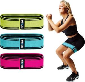 lot 3841 image: Resistance Fabric Booty Bands- 3 Working Out Hip Stretch Bands for Legs, Butt, Glutes- Exercise Loop Band for Workout, Stretching, Warm-Up, Strength Training, Squats, Build Glute & Muscle, Women & Men