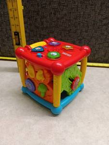 lot 36 image: Multicolor Activity Cube with Interactive Top Panel and Side Features