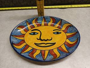 lot 65 image: Amora MEK Ceramic Plate Sun Face Design 10 inch