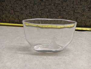 Clear Glass Bowl with Etched Women Stargazing Design