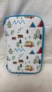 lot 16 image: Camping Themed Neoprene Pencil Case with Mesh Pockets