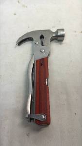 lot 88 image: Folding Multi-Tool Hammer with Wood Handle