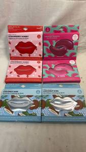 lot 94 image: Embrace Your Face Lip Masks Bundle - 6 Pack Strawberry Sorbet Watermelon Coconut Kiss