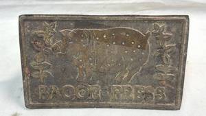 lot 102 image: Bacon Press - Cast Iron with Wood Handle